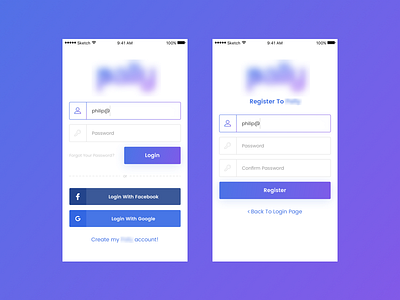 Login & Register Screen