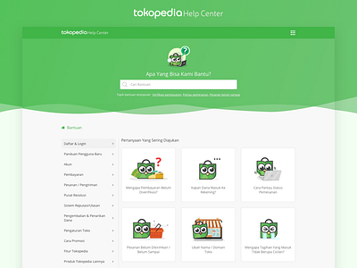 Tokopedia - Help Center help landing shot tokopedia ui uiux user experience user interface ux