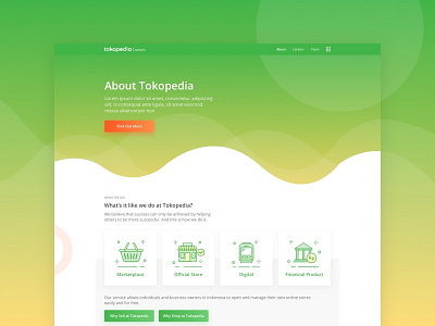 Tokopedia - About about clean landing landing page layout tokopedia ui uiux user experience user interface ux website