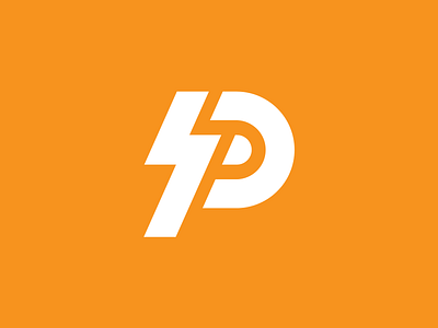 Lighning Symbol + Letter P Monogram Logo Combination