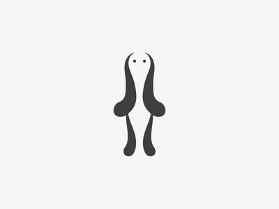 Negative Space Dog Logo