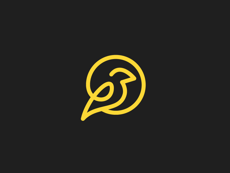 Bird One Line app illustration vector bold design modern identity branding simple logo smart logo smart monogram animal icon mark one line logo clean negative space bird