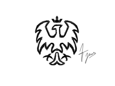 Bird Eagle Crown Logo Mark Sketch