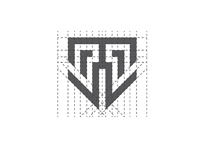 MJ Monogram Logogrid bold flatdesign geometric icon lineart logo logotype mark minimal minimalist monogram monoline strong