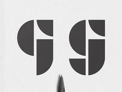 GJ Logo Concept bold letter letter g letter gj letter j mark icon symbol modern monogram monogram letter mark professional simple simple clean interface symbol icon