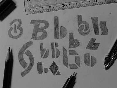 Sketch Exploration Letter B b bold branding design drawing exploration icon identity letter letter b lettering logo mark modern monogram simple sketch sketching type typography