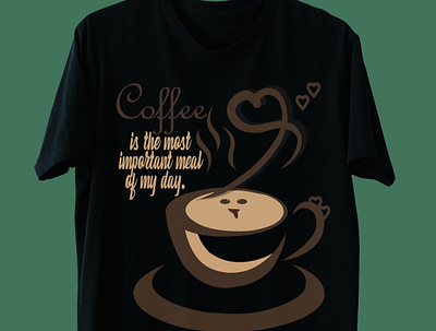 T-shirt Design.(coffee is the most important meal of my day) 2023 branding cartoon design graphic graphic design illustration t shirt tshirt