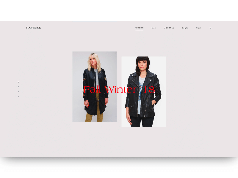 Florence - slider experiment invision studio lookbook slider ui