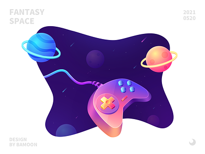 Fantasy Space colorful game illustration space ui