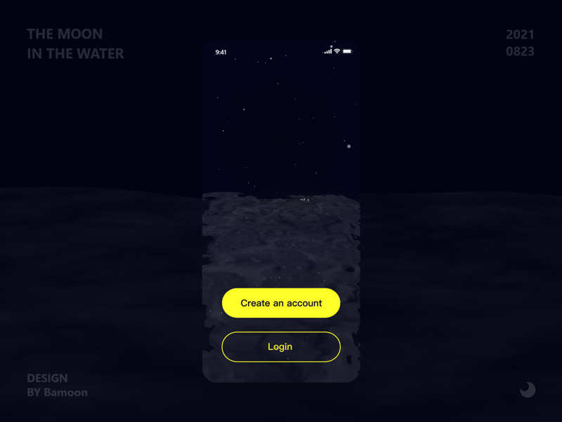 The moon in the water login page ae animation login moon night ui