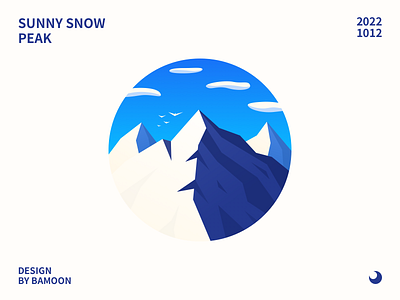 Sunny Snow Peak bule illustration logo ui