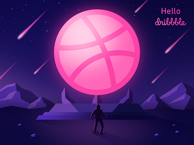 Hello Dribbble debut dribbble first shot hello dribbble illustration