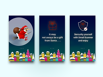 Xmas start/launch page: Haha We need safe Xmas app gift launcher night santa start ui ux winter witch xmas
