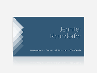 Flashstarts Business Card accelerator blue business card flash flashstack light sans serif stack thin white