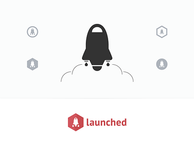 Launh Logotype Comp blast brand logo logotype red rocket sans serif ship space