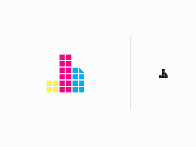 Block Skyline blocks cmyk graphic icon logo real estate skyline