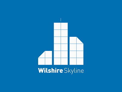 Simple Symbolic Skyline architecture blocks blue blueprint brand icon identity logo real estate skyline