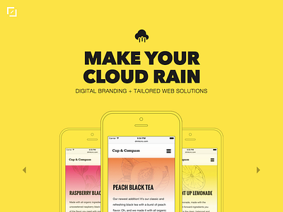 RGD2 // “Make Your Cloud Rain” bold brand icon iphone personal portfolio redesign cloud screenshot slider web