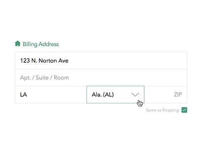 More Form billing control ecommerce form input payment select web