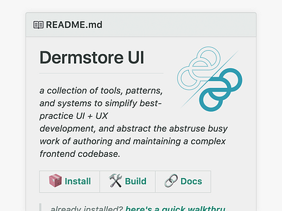 Aesthetic Docs code dermstore developer documentation frontend git github markdown readme