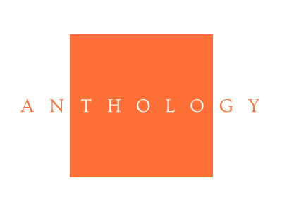 Anthololgy angles anthology logo logotype orange serif simple square text typography white