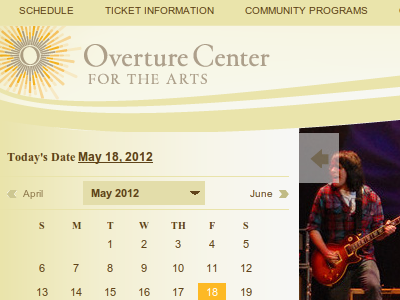 Overture Center css design html website