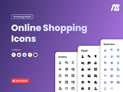 Online Shopping Icon Pack clean dual tone ecommerce glyph icon icons interface online shop online shopping outline ui