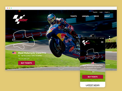 MotoGP - Ticketing Platform clean form landing page motogp navigation order responsive sports ticket ui ux website