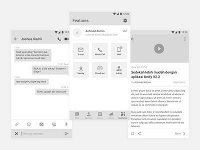 Unify Android App - Wireframe