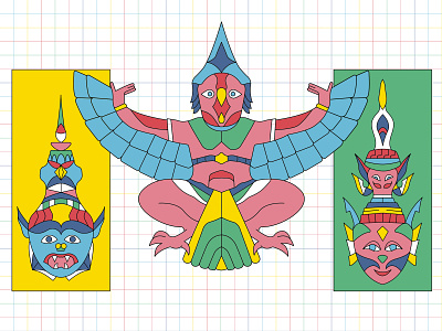 Thai mythology design illustration