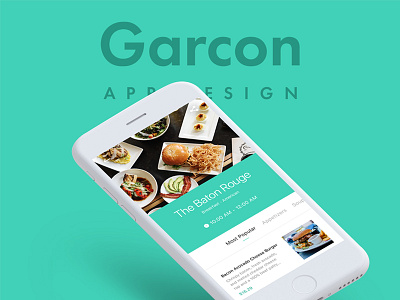 Garcon Food App app burger dinner food ios lunch restaurant ui ux uxui
