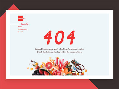 404 Page for a Food Exploration site 404 food hippie hipster page not found restaurant ui website zomato