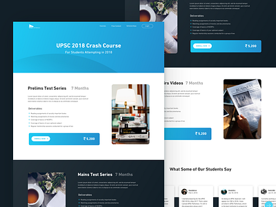 UPSC Pathshala Course Page colors course gradient ias landing page udacity uiux web