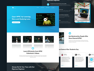 UPSC Pathshala Home Page colors course gradient ias landing page udacity uiux web