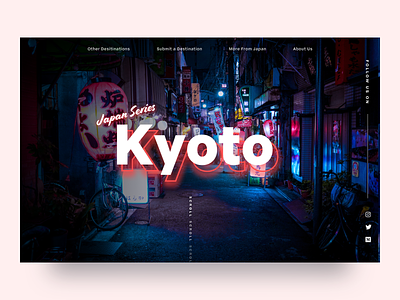 Say Hello to Kyoto japan landing page lonelyplanet travel ui uiux ux