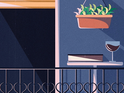 Details balcony book city digital digital art green illustration instagram love pink plant relax sunset vector vibes violet wine