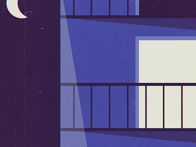 Just a night art balcony blue christmas city digital digital art illustration instagram lights love minimal art moon moonlight night relaxing sky vector violet winter