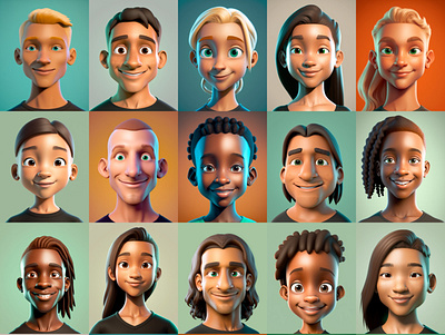 Avatar Bundle 3d avatar bundle design digital art figma graphic design illustartion ui