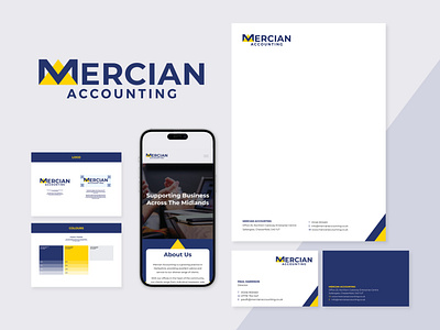 Mercian Accounting Corporate Identity branding business card corporate identity graphic design letterhead logo design stationery design website design wordmark