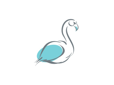 Solar Flamingo Logo beach blue brand flamingo gray identity logo