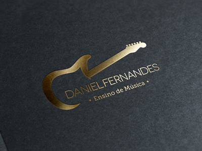 Daniel Fernandes - School of Music brand gold guitar identity logo music school texture