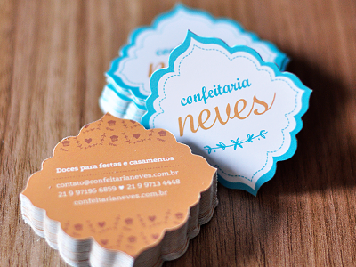 Confeitaria Neves - Business Cards bakery blue brand business cake cards cupcake identity logo stationary sweet