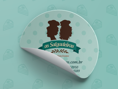 "As Salgadeiras" Sticker's brand cute food green identity sticker sweet
