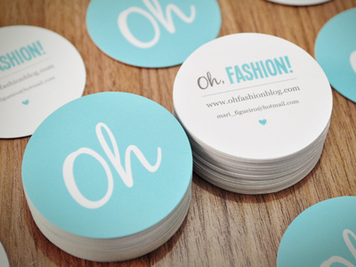 Oh, Fashion! Business Cards blog blue business business cards cards fashion graphic design heart identity logo oh print stationery turquoise white