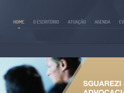 Sguarezi & Cunha Law Firm blue clean gold home menu slider texture