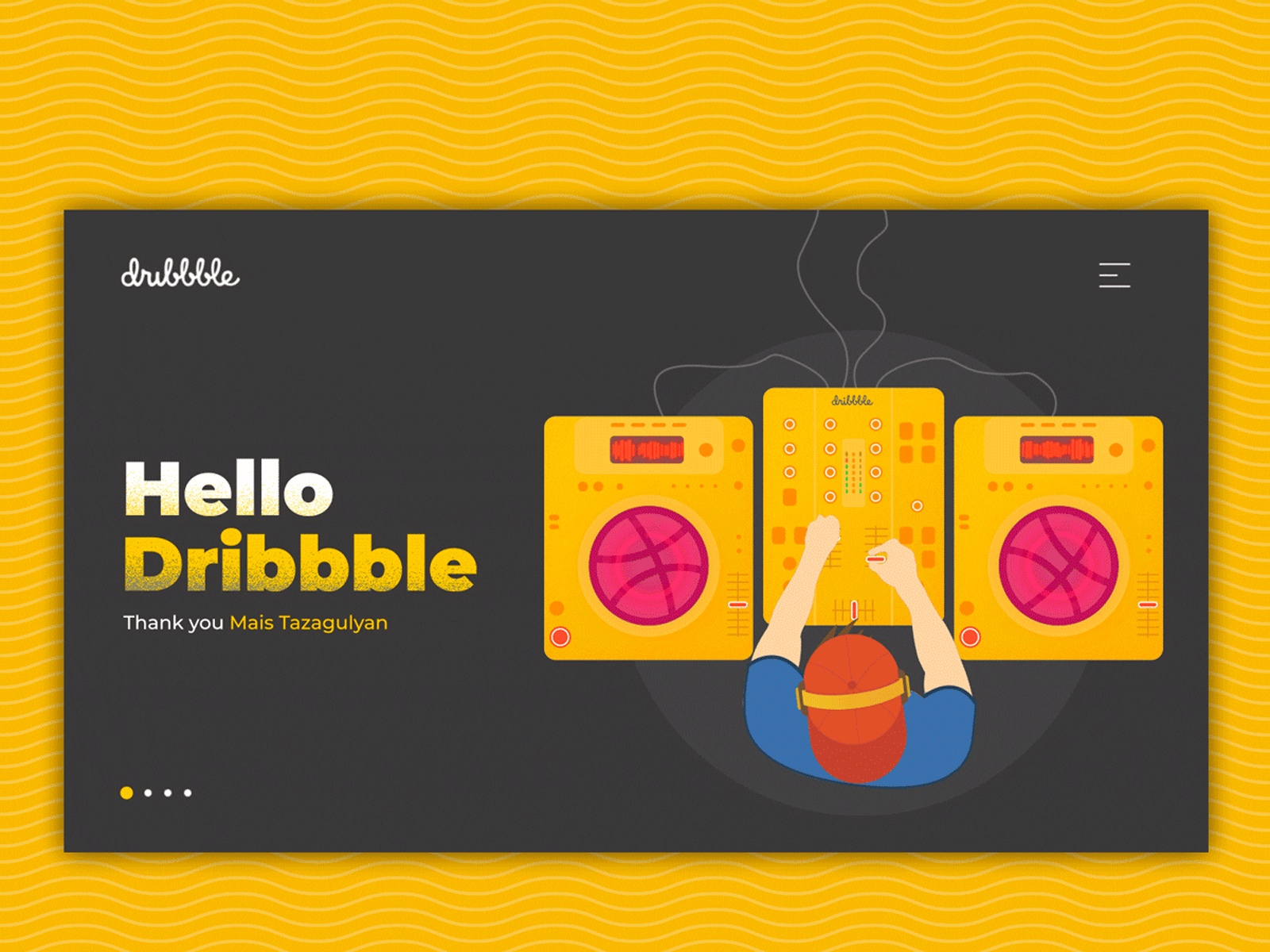 Hello Dribbble! animation design dj first shot hello dribbble illustration ui web