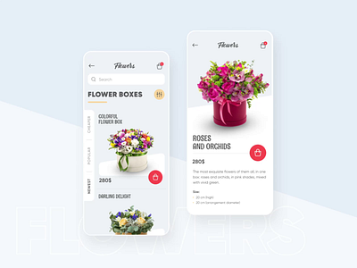 Flowers e-commerce animation app bouquet concept design e commerce flower boxes flowers flowershop interface motion orchids roses shop ui ux