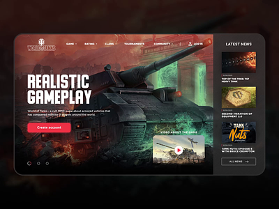 World of Tanks redesign concept animation concept design interface motion redesign slider tanks ui ux war website world of tanks wot