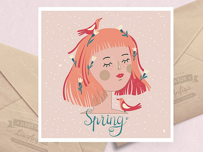 Spring theme. Set. 4 illustrations art beauty card cards design floral flower graphic graphic design graphic elements illustration illustrations invitation modern simple spring spring festival spring theme vector women