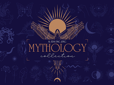 Mythology Collection art boho branding creative design graphic graphic design graphics hand drawn legend logo mystery mystical myth mythology seamless pattern texture witch witchcraft